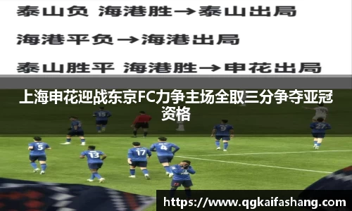 上海申花迎战东京FC力争主场全取三分争夺亚冠资格